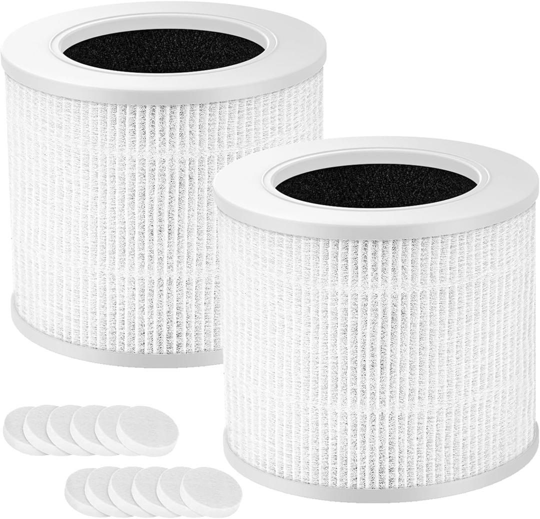 2 Pack Core Mini Filter H13 True HEPA Filters for LEVOIT Core Mini Core Mini-P Air Purifier Replacement Filter 3-in-1 HEPA, High-Efficiency Activated Carbon, Replace Part Core Mini-RF