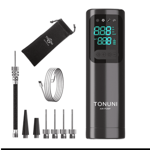 TONUNI Electric Ball Pump, Electric Ball Pumps Portable Air Pump with Gauge Digital Display Needles Extension Hose Exercise Ball Pump for Basketball Soccer Ball Pump Sports Balls Inflatables