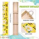 Spring Summer Welcome for Front Porch Standing, Daisy Wooden Porch Sign for Front Door Decorations, Rustic Farmhouse Hanging Wall Sign for Spring Home Decor, 47.2"H