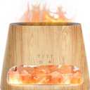 SALKING 2-in-1 Ultrasonic Essential Oil Diffuser & Himalayan Salt Lamp, Aromatherapy Diffuser Cool Mist Humidifier with Auto Off Function, 100% Pure Himalayan Pink Salt Rock, 150ml (Wooden Grain)