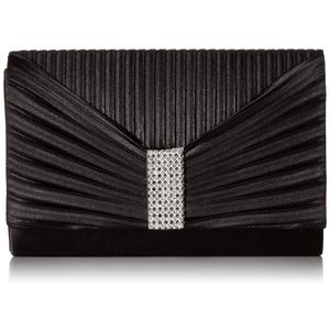 Jessica McClintock womens Alexis Pleated Flap With Rhinestones, Navy, SIZE: 7" x 1.75" x 4.5" and 22"