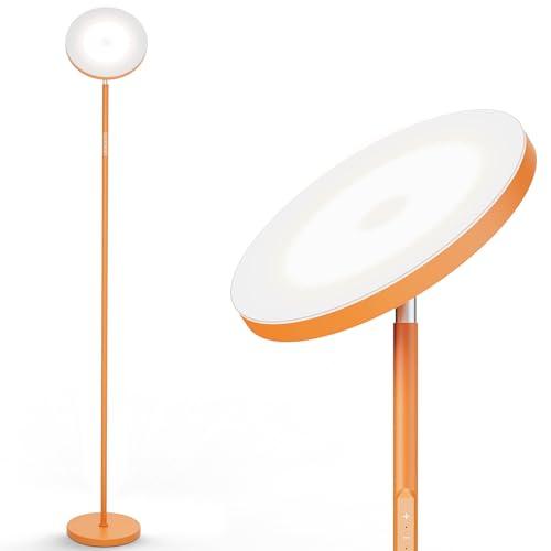 LED Floor Lamps for Living Room, Bright Modern Tall Standing Pole Light with Remote, 4 Color Dimmable Standing Lamp,36W/3000LM, 1Hour Timer,Torchiere Standing Lamp for Bedroom Office - Vitality Orange