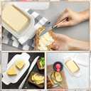Qinyoung Ceramic Butter Dish with Lid for Countertop Extra Large Elegant Butter Dish Tray with Handle Durable Heavyweight Glazed Ceramic Kitchen Container Keeper Non-slip Base Minimalist(White)