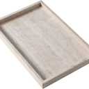 BUICCE Rectangular Decorative Serving Tray,Modern Travertine Large Coffee Table Tray