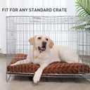 KSIIA Washable Dog Bed Deluxe Plush Dog Crate Beds Comfy Kennel Pad Anti-Slip Pet Sleeping Mat for Large, Jumbo, Medium, Small Dogs Breeds, 35" x 23", Brown