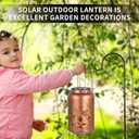 2 Pack Solar Lanterns Outdoor Waterproof, Butterfly Rose Garden Decor Birthday Gifts for Women Mom Grandma Hanging Solar Lights Metal Solar Decoration Outside for Yard, Patio, Lawn