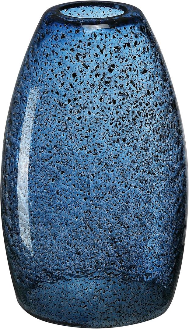 Dark Blue Seeded Oval Glass Lamp Shade Only 4.7" Art Glass Shades for Kitchen Island pendant Lights Glass Lamp Covers Light Fixture Replacement for Mini Pendant Ceiling Lights Chandelier 1 Pack