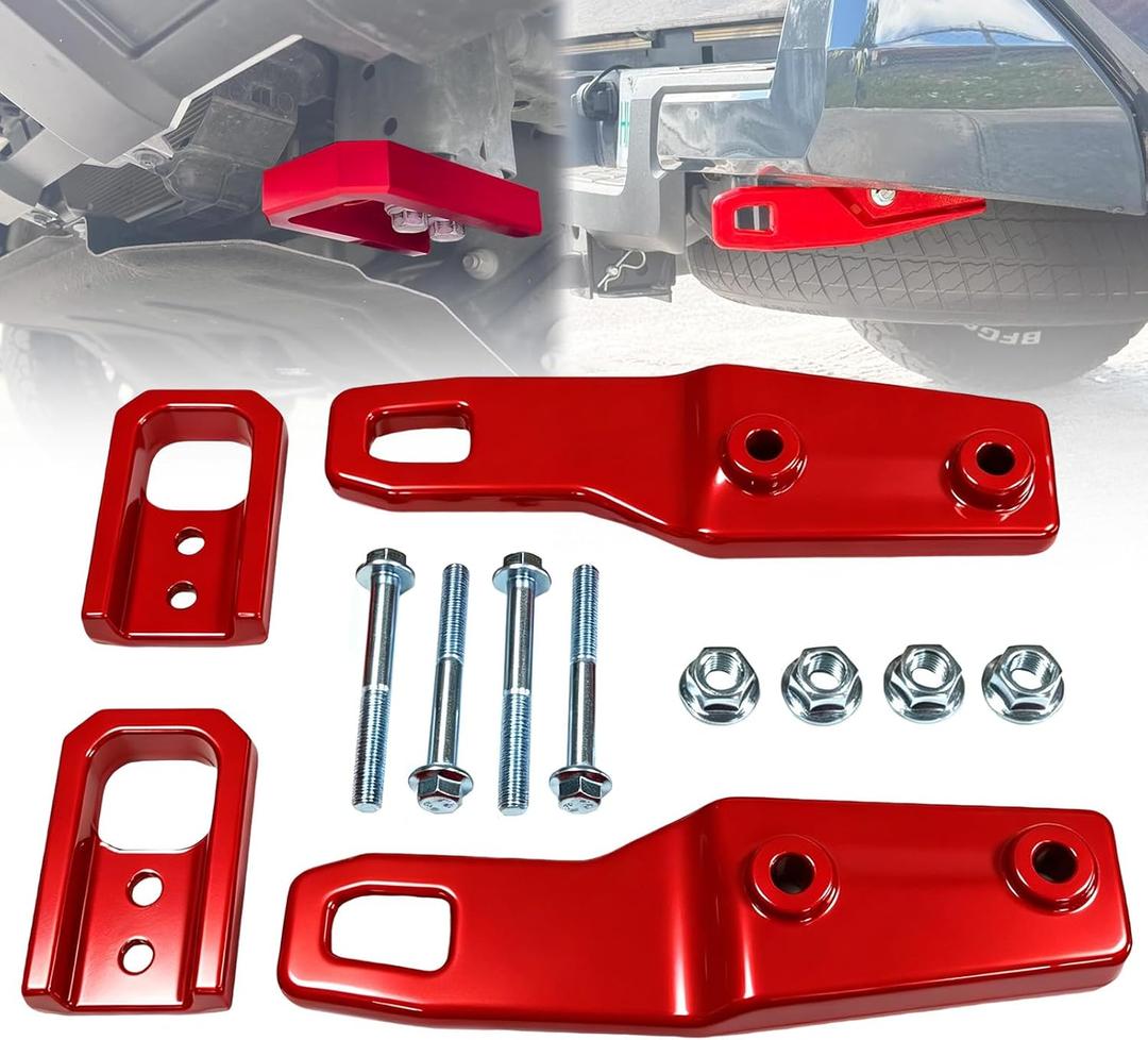 Tow Hooks PT974-35250 Compatible with Toyota Tacoma 2024 2025 2026 - Red
Heavy-Duty Forged Steel Front and Rear Recovery Points (Driver & Passenger Side Pair), Red Rust-Resistant Coating