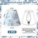 VIHOSE 2 Pcs Small Lamp Shade Sconce Lamp Shade 3 Top x 6'' Bottom x 5'' Slant French Countryside Toile Clip on Lampshade for Wall Sconces Chandelier Pendant Lighting(Crane and Human,Blue and White)