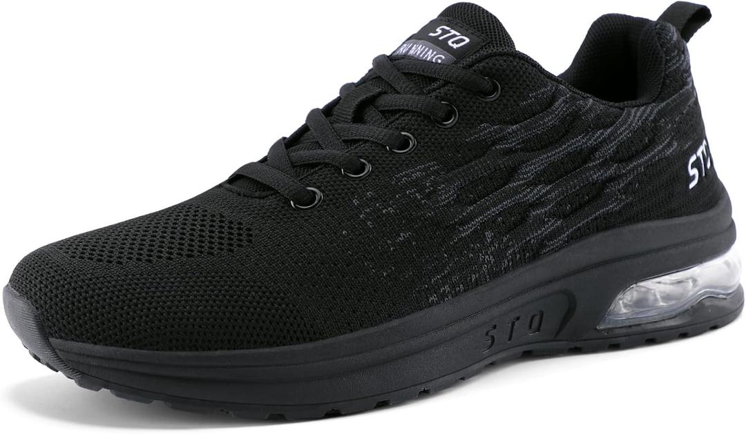 STQ Womens Air Running Shoes Non Slip Athletic Tennis Walking Workout Sneakers (6, 533 All Black)