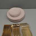 YOUBET 125Pcs Pink Plastic Plates with Gold Rim - Scalloped Plastic Plates Set Includes 25 Dinner, 25 Dessert Plate, 75 Gold Silverware for 25Geusts for Wedding Birthday Parties Baby Shower Valentines