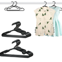 60 Pack Black Baby Hangers 11.42 Inch & 12.91 Inch Each 30 Pack - Kids Non-Slip Clothes Hangers for Infant & Child, Durable Plastic Children's Hangers for Closet, Pants, Coats, Skirts