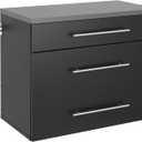 Prepac HangUps 30'' Garage Storage Cabinet with 3 Drawers, Wood Wall Mount Pantry Cabinet, Wall Hanging Laundry Room Cupboard, Kitchen Pantry for Garage, Kitchen and Laundry Organization, Black