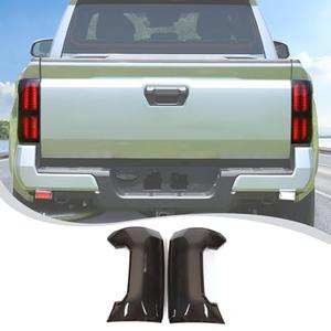 Rear Tail Light Cover Tail Lamp Shell Shade Guard Trim Frame Compatible with Toyota Tacoma 2024 2025,ABS Car Taillight Protective Shell Bezels Smoke Black Taillight Shell Accessories , 1 pack