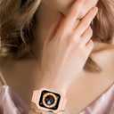 CRIS-BAND Bumper Bands Compatible with Apple Watch Band 45mm 44mm 42mm 41mm 40mm 38mm for Women Men, Water Shock-Proof Strap for iWatch Apple Watch Band with Case for Series 9 8 7 6 SE 5 4 3 2 1 (Pink)