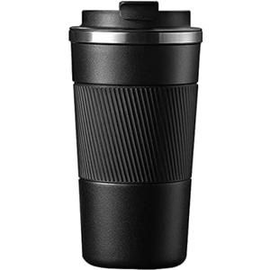 Car Coffee Cup 510ml Travel Mug Stainless Steel Thermal Insulated Coffee Cup - Vacuum Insulation Water Bottle for Hot and Cold Water Coffee and Tea Black Mug Cafeteria Coffee Cup with Lid