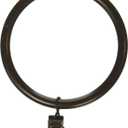 Rod Desyne 2-1/2 inch Curtain Rings w/Clip, Cocoa (6"x4"x4")