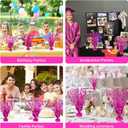 12 Pack Metallic Foil Spary Centerpieces for Tables, Hot Pink Centerpieces for Tables Decorations, Star Brust Table Centerpieces for Birthday Graduation Wedding Baby Shower Party