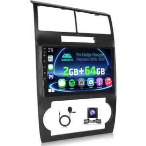 [2+64G] for Dodge Charger and for Dodge Magnum 2005-2007 Android Radio with DSP - 9 inch Touchscreen Car Radio - Wireless Carplay and Android Auto, Mirror Link, WiFi, GPS, SWC + Canbus + Backup Camera