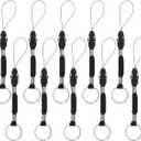 5 x Operitacx 10 Pcs Detachable Nylon Lanyards for Small Electronic Devices Usb Flashlight Tail Rope with Easy-Open Ring and Buckle for Phone Key Holder (Black)