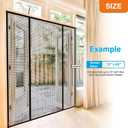 Double Door Fiberglass Magnetic Screen Door，Screen Door Mesh，Keep Bugs Out, Heavy-Duty Mesh Curtain,Pet and Kid Friendly, Works with Front Doors, Sliding Doors（72x80 Inch