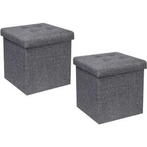 B FSOBEIIALEO Storage Ottoman Cube, Toy Chest Folding Foot Rest Seat, Linen Grey 12.6"X12.6"X12.6" (2 Pack) B FSOBEIIALEO Storage Ottoman Cube, Toy Chest Folding Foot Rest Seat, Linen Grey 12.6"X12.6"X12.6" (2 Pack)