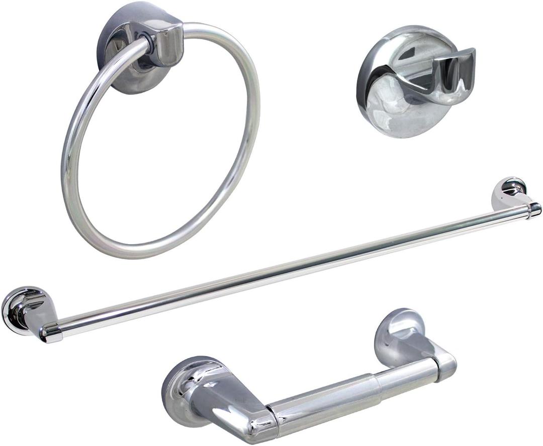 Formosa Design Hardware 4-Piece Bathroom Accessories Set (Polished Chrome)