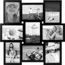 Malden International Designs 5 x 7 9-Opening Dimensional Collage Photo Wall Frame, Black