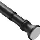 Amazer Spring Tension Shower Curtain Rod, 54-90 Inches Tension Curtain Rod Bathroom Rod, Adjustable Shower Curtain Rod No Drill, Black