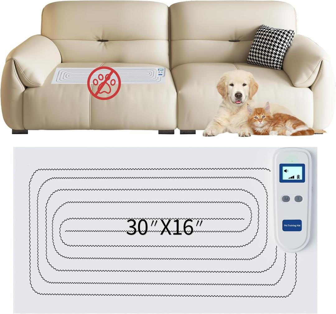 Scat Pet Shock Mat IndoorScat mats for Dogs3 Training Modes31"x15" Keep The Dog Off The Couch Sofa, SofaCounter TopSafe Shock Training Pads for Dogs and CatsRechargeable Shock mat (3016C)