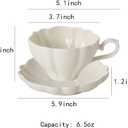 Flower Shaped Ceramic Coffee Cup Teacup with Saucer, Set of 2