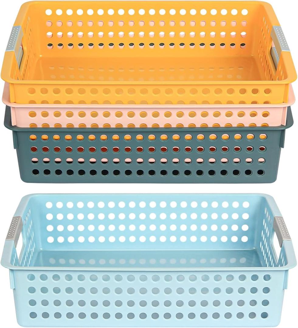 DLUCKY 4Pcs Classroom Organization and Storage Paper Tray Holds 4A, Paper Trays for Classroom Toy, Crayons, Handicrafts Storage, Also for Library, Drawers, Office, Kitchen, Bathroom