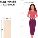 2 x Solino Home Pure Linen Cinnamon Plaid Table Runner 14 x 36 Inch for Coffee Tabletop, Dresser, and Bedroom  Fall Buffalo Check