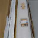 Forbena 24 Inch Bathroom Floating Shelves for Wall Set of 3, Gold Bathroom Shelves Over Toilet Wall Mounted with Rail, Decorative Hanging Shelf for Bedroom Office Living Room Decor (White and Gold)