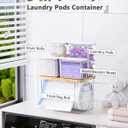 iCASA Trash Bag Dispenser Dishwasher Pods Container, 5 in 1 Garbage Bags Holder Under Sink Organizer Acrylic Laundry Pod Detergent Powder Container, Kitchen Pantry Laundry Room Organization Storage