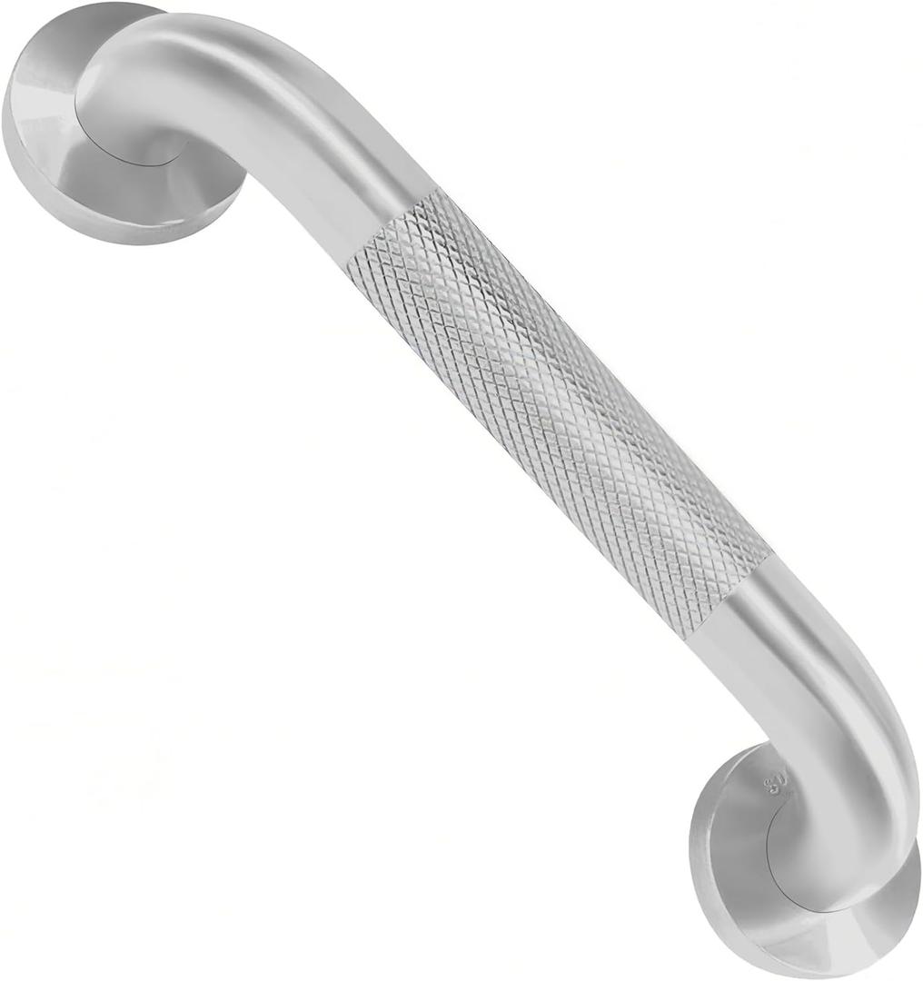12 Inch Shower Grab Bar, Anti Slip Grab Bar for Bathtubs Showers Toilet, Safety Stainless Steel Shower Handles Hand Rail for Senior, Elderly, Handicap, Pregnant, Children (Brushed Nickle)