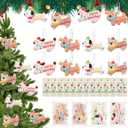 Soulchen Dog Christmas Gifts Bulk Dog Christmas Keychains with Cards Puppy Tree Ornaments Coworkers Appreciation Gift