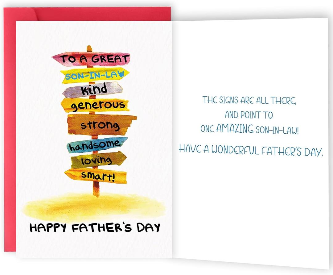 Father’s Day Gifts for Son in Law, Son in Law Father's Day Card from Father-in-law and Mother-in-law, Perfect Ideas Gifts for Men or Him on Father's Day