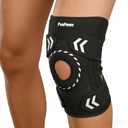 Knee Support Brace for Women Men-Knee Brace for Meniscus Tear-Adjustable Patella Knee Brace with Side Stabilizers-Arthritis Pain, Knee Pain, Injury Recovery, Sports, Running, Working Out, Black (One Size)