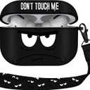 Youtec for Airpods Pro 2nd Generation Case,Don't Touch Me Cool Cover with Lanyard Big Eyes Cute Cartoon for Airpods Pro 2nd Generation Case,Soft Shockproof Cover for Women Men-Grey