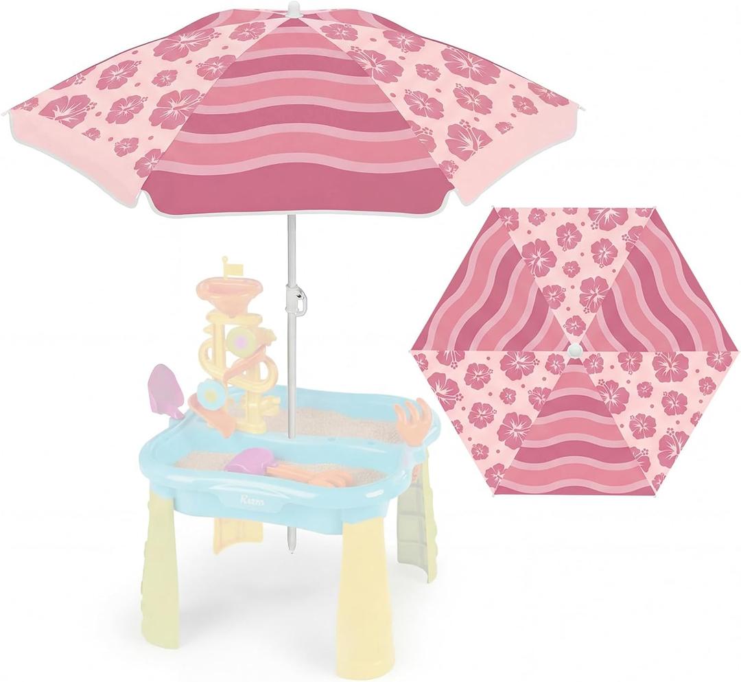 Dansydaisy Beach Umbrella for Water Table, Picnic Table Shade, 47 Inch Replacement Portable Outdoor Umbrella, UV Protection for Sand Play Camping Patio Garden, Tables Not Included