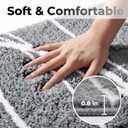 Tititex Luxury Grey White Line Bathroom Rug, 16x24 inch Classic Extra Soft and Absorbent Microfiber Bath Rugs, Non-Slip Plush Shaggy Bath Carpet, Bath Mats for Floor, Tub and Shower
