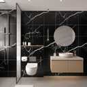 Peel and Stick Backsplash Tiles 20 Sheets 12''x12'' PVC Self Adhesive Wall Tiles Back Splash Tiles Wall Panels Stick on Backsplash for Kitchen Bathroom Laundry Room, Black