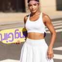 RUNNING GIRL Sports Bra for Women, Molded Cup High Impact Sports Bras for Women with Sewn in Pads (White, XXL)