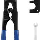 Flytuo 1/ 2" & 3/ 4" Combo PEX Crimping Tool for Copper Crimp Rings with Go/ No-Go Gauge, ASTM F1807 Standard Compliant