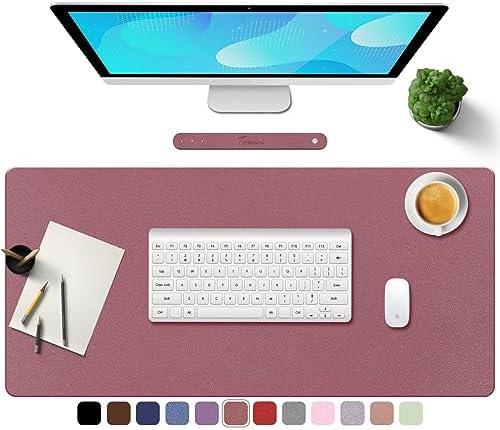 TOWWI PU Leather Desk Pad with Suede Base, Multi-Color Non-Slip Mouse Pad, 39” x 20” Waterproof Desk Writing Mat, Large Desk Blotter Protector (Dark Pink) TOWWI PU Leather Desk Pad with Suede Base, Multi-Color Non-Slip Mouse Pad, 39” x 20” Waterproof Desk Writing Mat, Large Desk Blotter Protector (Dark Pink)
