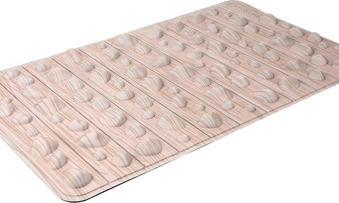 Smartrang High Elasticity Acupressure Mat, Foldable Particle Foot Massager, Pressure Point Pad for Relieve Foot Pain, Fasciitis (19.7in*12.2in, Khaki)
