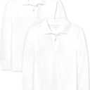 The Children's Place Boys Uniform Long Sleeve Pique Polo (White, XL)