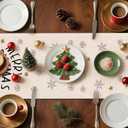 Artscope Merry Christmas Santa Claus Table Runner, Xmas Winter Snowflakes Holiday Kitchen Dining Table Decoration for Christmas Home Party Decor 13x120 Inch-Red