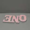 Ufurty Decorative Light-Up Letters, Pink 'ONE' LED Marquee Numbers, 6 Inch, Plastic, Battery Operated